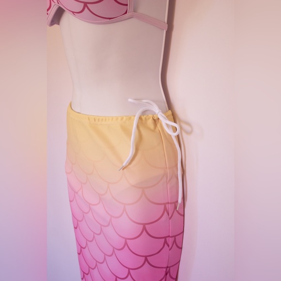 Mermaid Bikini & Tail Set | Pink & yellow | Small - Picture 14 of 15